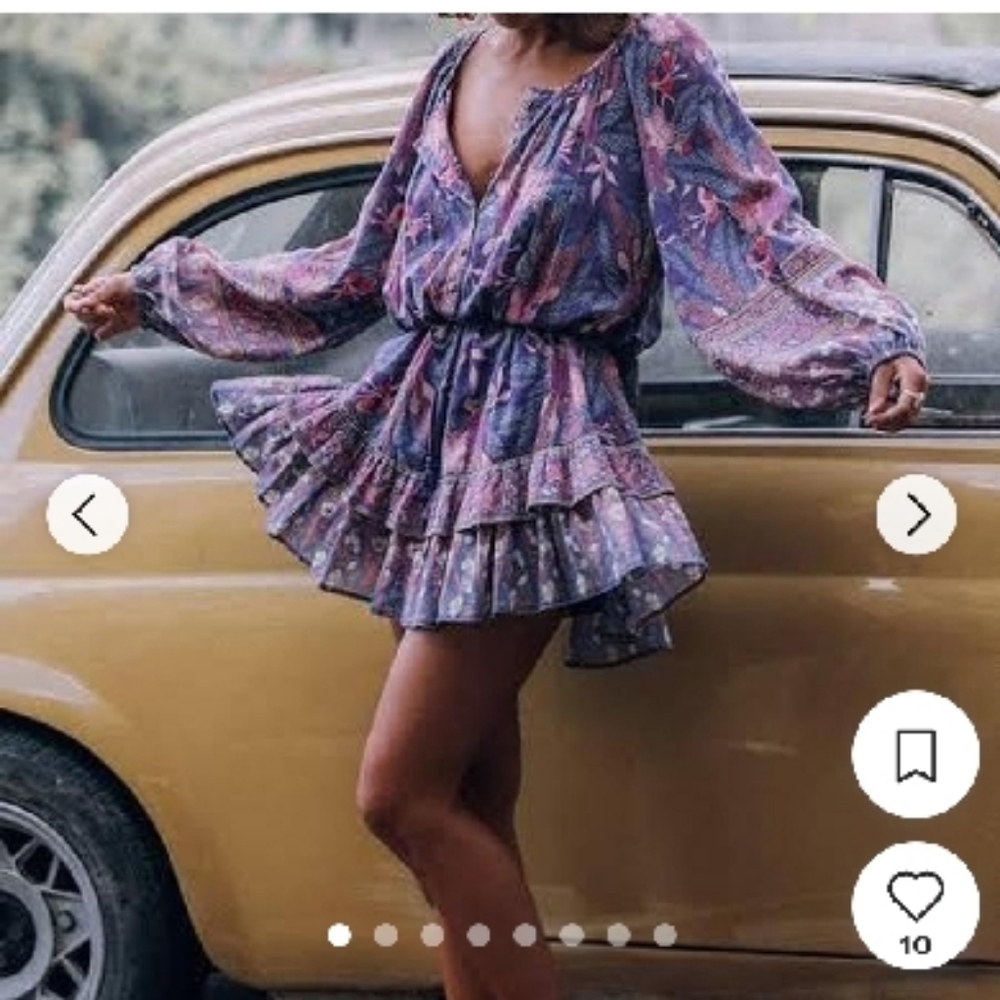 RARE Spell & the Gypsy Bianca Ruffled Long Sleeve Mini Dress in Medium